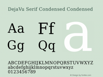 DejaVu Serif Condensed Condensed Version 1.15 Font Sample