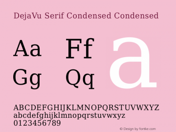 DejaVu Serif Condensed Condensed Version 2.0图片样张