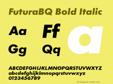 FuturaBQ Bold Oblique 001.000图片样张