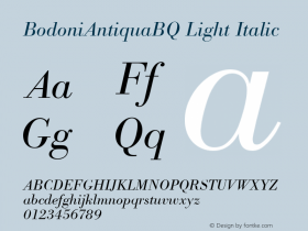 BodoniAntiquaBQ Light Italic 001.002图片样张