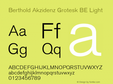 Berthold Akzidenz Grotesk BE Light 001.000图片样张