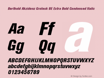 Berthold Akzidenz Grotesk BE Extra Bold Condensed Italic 001.000图片样张