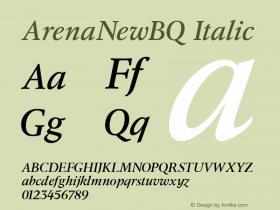 ArenaNewBQ Book Italic 001.001图片样张