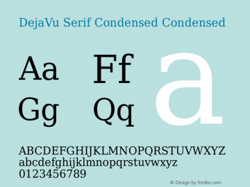 DejaVu Serif Condensed Condensed Version 2.11 Font Sample