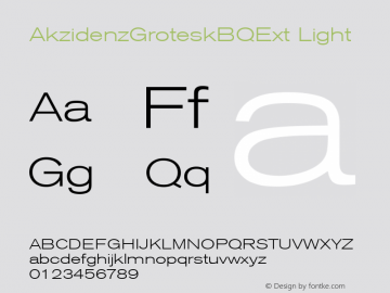 AkzidenzGroteskBQExt Light 001.000图片样张