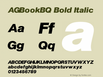 AGBookBQ Bold Italic 001.001图片样张