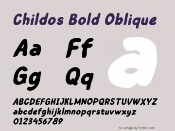 Childos Bold Oblique Version 1.000;FEAKit 1.0图片样张