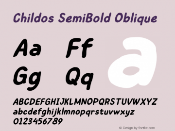 Childos SemiBold Oblique Version 1.000;FEAKit 1.0图片样张