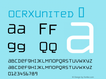 ☞OCRXUnited Macromedia Fontographer 4.1.4 8/7/01;com.myfonts.t26.ocrx.united.wfkit2.E8C图片样张