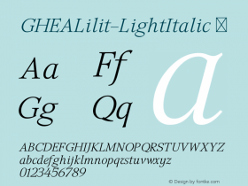 ☞GHEALilit-LightItalic Version 1.000;com.myfonts.armtype.ghea-lilit.light-italic.wfkit2.3Gaq图片样张