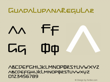 ☞GuadalupanaRegular Version 1.000;com.myfonts.easy.vargusjohn.guadalupana.regular.wfkit2.version.474E图片样张