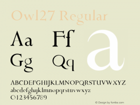 Owl27 Regular Version 001.000 Font Sample