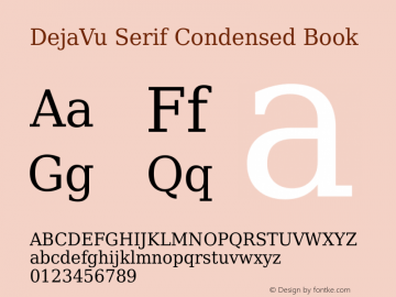 DejaVu Serif Condensed Book Version 2.35 Font Sample