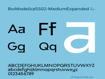 ☞Bw Modelica SS02 Medium Expanded Version 2.000; ttfautohint (v1.5);com.myfonts.easy.branding-with-type.bw-modelica-expanded.ss02-medium-expanded.wfkit2.version.4FWJ图片样张