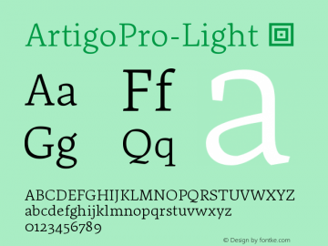 ☞Artigo Pro Light Version 1.001;PS 001.001;hotconv 1.0.88;makeotf.lib2.5.64775; ttfautohint (v1.5);com.myfonts.easy.ndiscovered.artigo-pro.light.wfkit2.version.4SLC图片样张