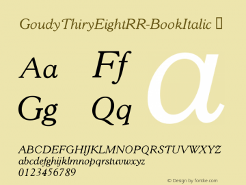 ☞GoudyThiryEightRR-BookItalic Version 1.000; ttfautohint (v1.3);com.myfonts.easy.redrooster.goudy-38-rr.goudy-thirty-eight-rr-book-italic.wfkit2.version.4aKZ图片样张
