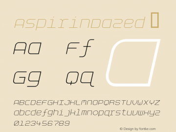 ☞AspirinDazed Macromedia Fontographer 4.1.5 5/21/02;com.myfonts.easy.t26.aspirin.dazed.wfkit2.version.E5o图片样张
