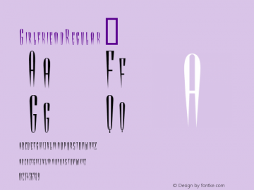 ☞GirlfriendRegular Macromedia Fontographer 4.1.5 5/17/02;com.myfonts.t26.girlfriend.regular.wfkit2.QBT图片样张