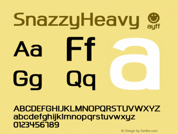 ☞SnazzyHeavy Version 1.000 2009 initial release;com.myfonts.aah-yes.snazzy.heavy.wfkit2.3f69图片样张