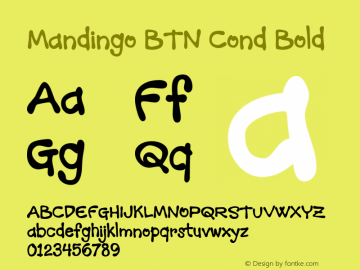 Mandingo BTN Cond Bold Version 1.00 Font Sample