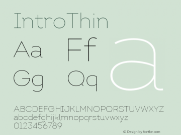 ☞Intro Thin Version 1.000;com.myfonts.easy.font-fabric.intro.thin.wfkit2.version.4ceK图片样张