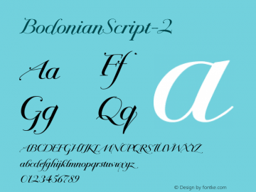 ☞BodonianScript-2 Version 001.000;com.myfonts.wiescherdesign.bodonian-script.2.wfkit2.3PmB图片样张