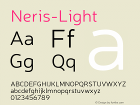 ☞Neris Light Version 1.000;PS 001.000;hotconv 1.0.70;makeotf.lib2.5.58329; ttfautohint (v0.95) -d;com.myfonts.easy.eimapas.neris.light.wfkit2.version.44Ju图片样张