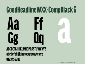 ☞Good Headline WXX Comp Black Version 7.504;com.myfonts.easy.fontfont.good-headline-pro.headline-pro-comp-black.wfkit2.version.4Q9b图片样张