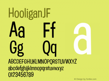 ☞HooliganJF Version 2.000;com.myfonts.easy.cbx-jukebox.hooligan-jf.regular.wfkit2.version.4pKz图片样张