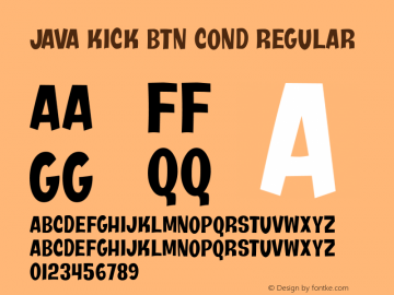 Java Kick BTN Cond Regular Version 1.00 Font Sample