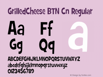 GrilledCheese BTN Cn Regular Version 1.00 Font Sample