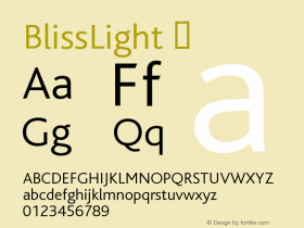 ☞BlissLight Macromedia Fontographer 4.1.3 23/6/96; ttfautohint (v1.5);com.myfonts.easy.mti.bliss.light.wfkit2.version.sfr图片样张