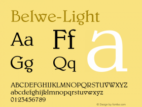 ☞Belwe Light Version 001.001 ; ttfautohint (v1.5);com.myfonts.easy.mti.belwe.light.wfkit2.version.t28图片样张