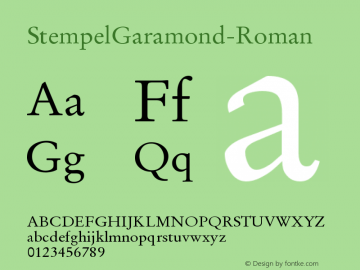 ☞12 pt Stempel Garamond* Roman   05108 Version 001.000 ; ttfautohint (v1.5);com.myfonts.easy.mti.stempel-garamond.12-pt-stempel-garamond-roman-05108.wfkit2.version.tnD图片样张