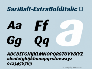 ☞SariBalt-ExtraBoldItalic Version 7.504; 2006;com.myfonts.easy.fontfont.ff-sari.balt-extra-bold-italic.wfkit2.version.3an4图片样张