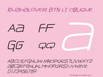 IguanaLover BTN Lt Oblique Version 1.00 Font Sample