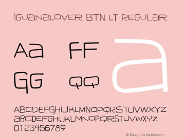 IguanaLover BTN Lt Regular Version 1.00 Font Sample