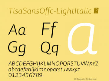 ☞Tisa Sans Offc Light Italic Version 7.504; 2011; Build 1022; ttfautohint (v1.5);com.myfonts.easy.fontfont.tisa-sans.offc-light-italic.wfkit2.version.3ZeN图片样张