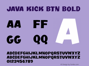 Java Kick BTN Bold Version 1.00图片样张