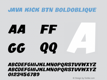 Java Kick BTN BoldOblique Version 1.00图片样张