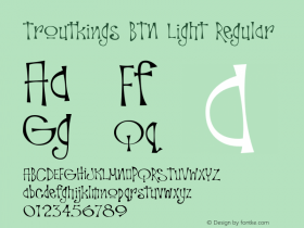 Troutkings BTN Light Regular Version 1.00 Font Sample