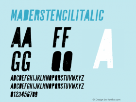 ☞MADERSTENCILITALIC 1.000;com.myfonts.borutta.wood-type-collection-2.m-stencil-italic.wfkit2.437H图片样张