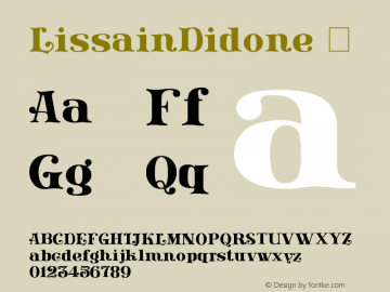 ☞Lissain Didone Version 1.00 June 5, 2013, initial release;com.myfonts.easy.typesgal.lissain.didone.wfkit2.version.43E6图片样张