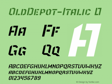 ☞OldDepot-Italic Version 1.004;com.myfonts.easy.2d-typo.old-depot.italic.wfkit2.version.4nRt图片样张