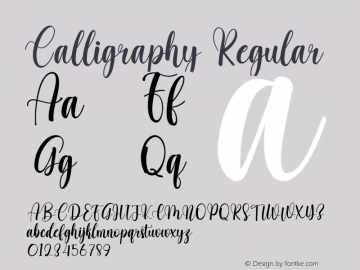 Calligraphy Version 1.001;Fontself Maker 3.5.2图片样张