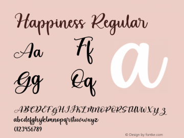 Happiness Version 1.004;Fontself Maker 3.5.4图片样张