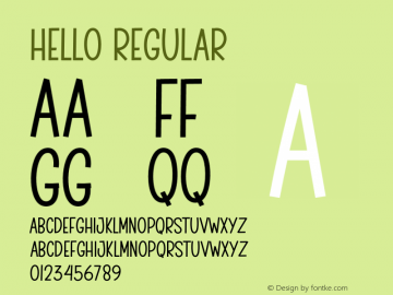 Hello Version 1.002;Fontself Maker 3.5.7图片样张
