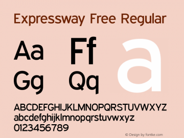 Expressway Free Regular Version 2.100 Font Sample