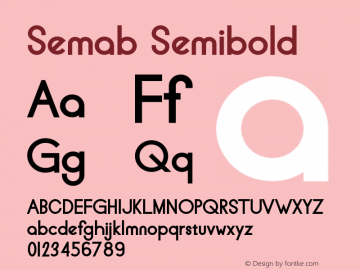 Semab Semibold Version 1.001;Fontself Maker 3.5.7图片样张
