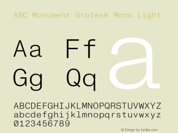 ABC Monument Grotesk Mono Light Version 2.001 | web-otf图片样张